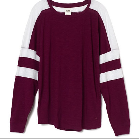 Victoria's Secret PINK Varsity Crew in Wild Rose - Picture 1 of 2